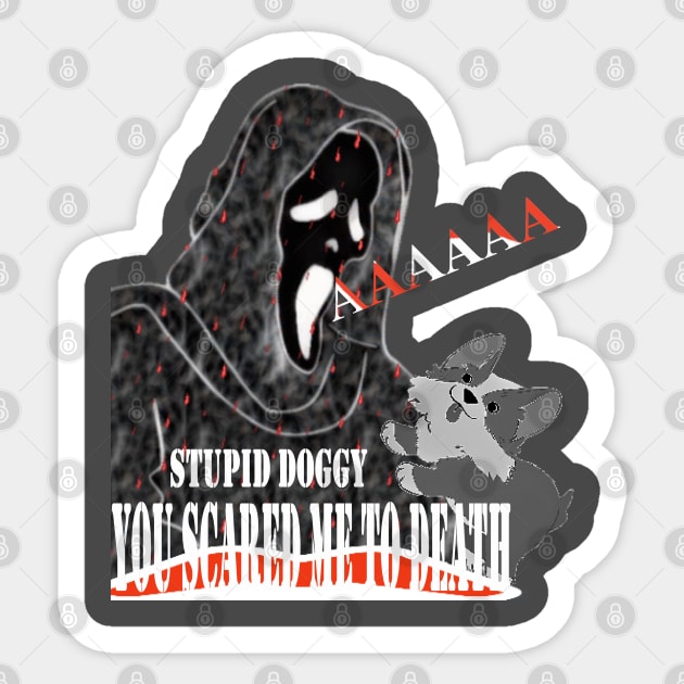 Terrified GRIM REAPER Sticker by TeesFashion